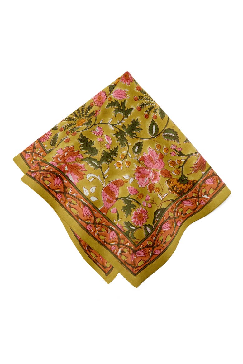 Damaris Napkins - Set of 4, Alternate, color, Pink, Mustard 20" x 20"