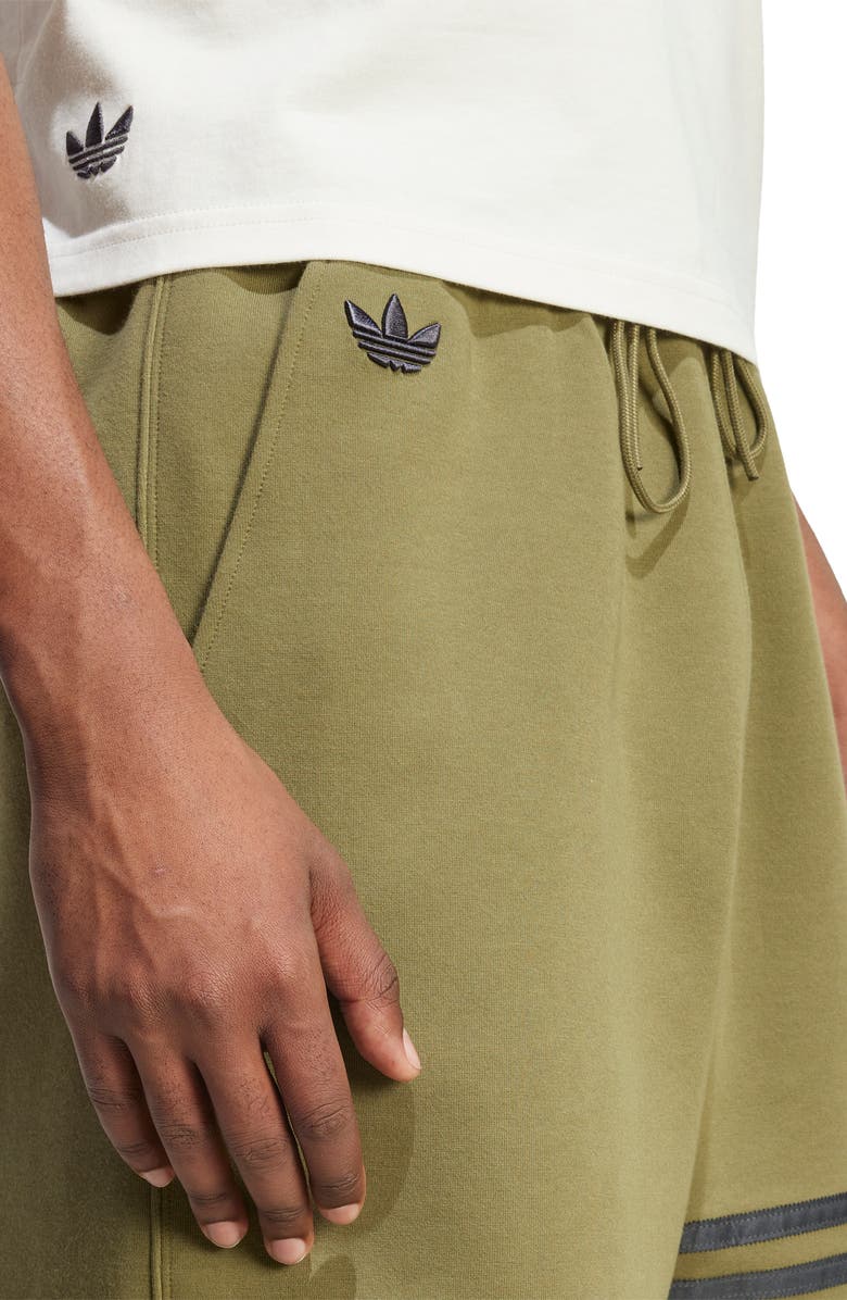 adidas Neuclassics Loose Fit Knit Shorts, Alternate, color, Focus Olive
