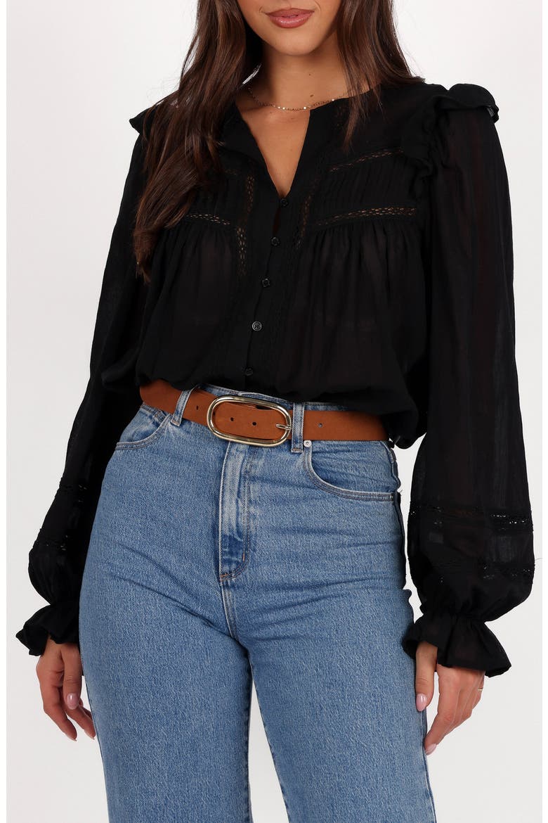 Emelia Ruffle Top, Main, color, BLACK