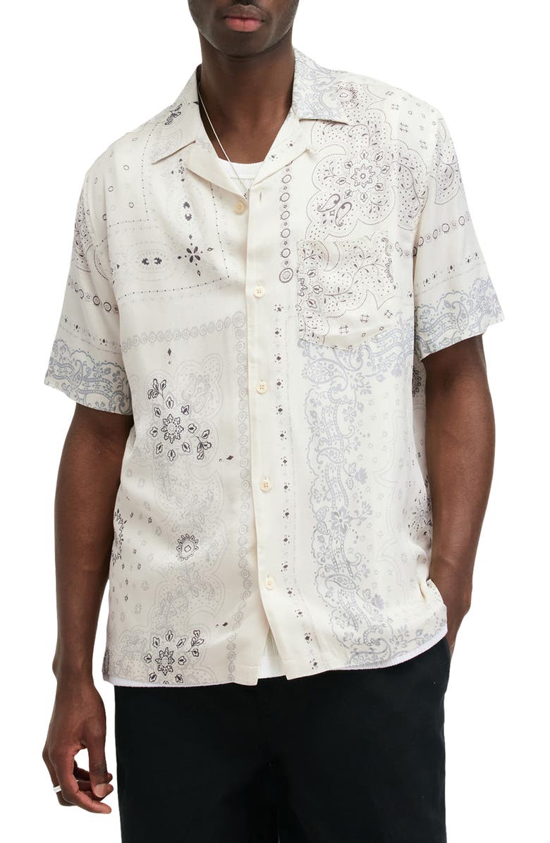 AllSaints Jalisco Bandana Print Camp Shirt | Nordstromrack