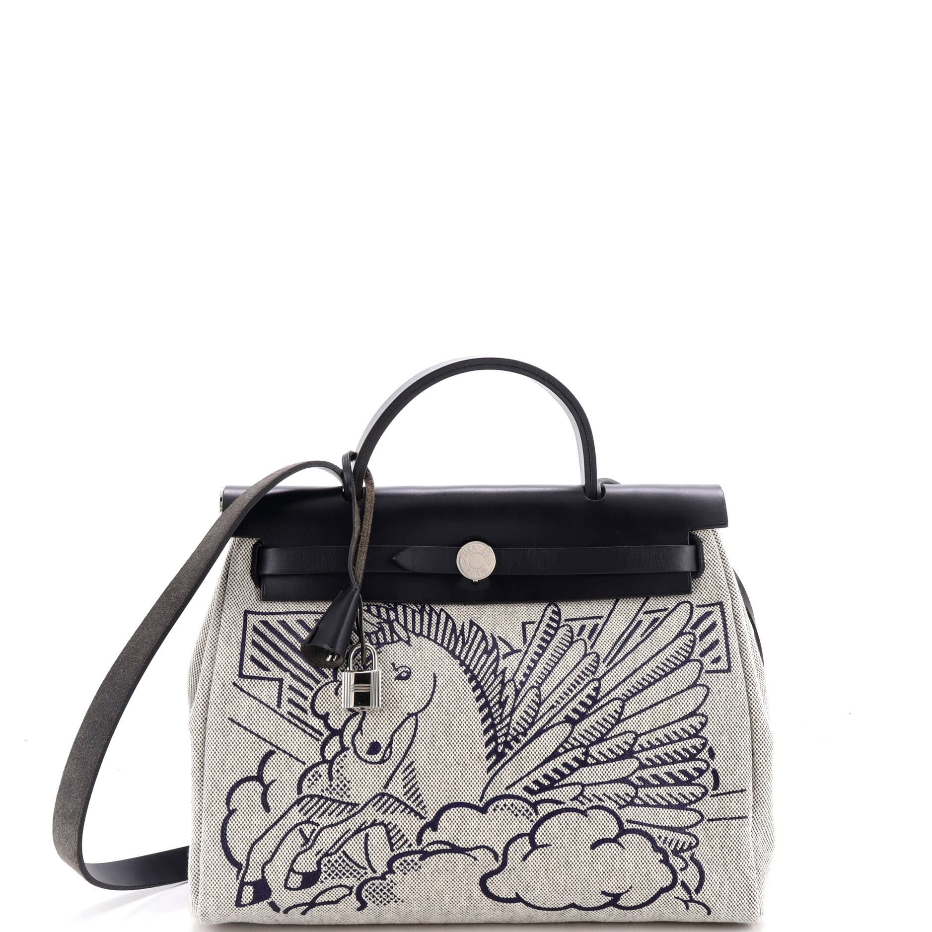 Herbag Zip Pegase Pop Toile and Leather 31, Main, color, Black