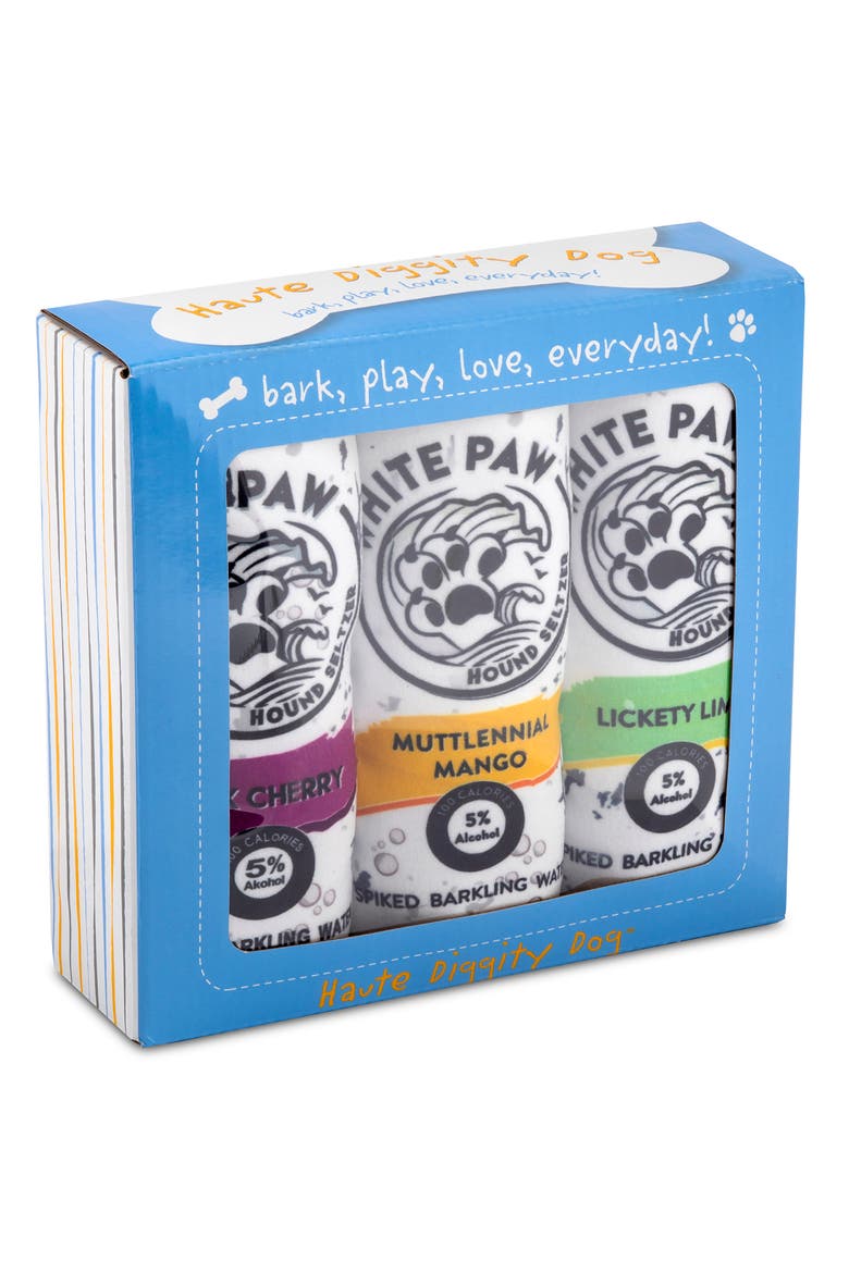 White Paw 3-Piece Variety Pack Plush Dog Toy Set, Alternate, color, MULTI