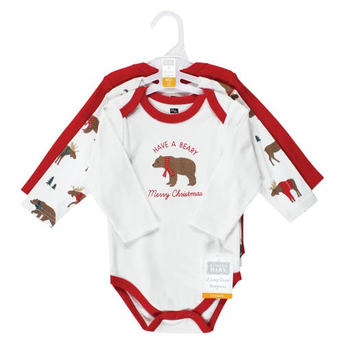 Hudson Baby Essential Long-sleeve Cotton Bodysuit Triple Set