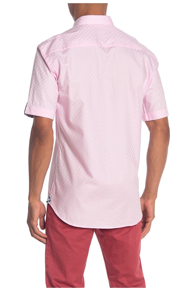 Maceoo Galileo Pink Square Print Shirt, Alternate, color, 