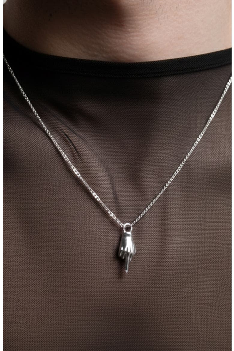 Attitude Necklace in Silver, Alternate, color, Silver