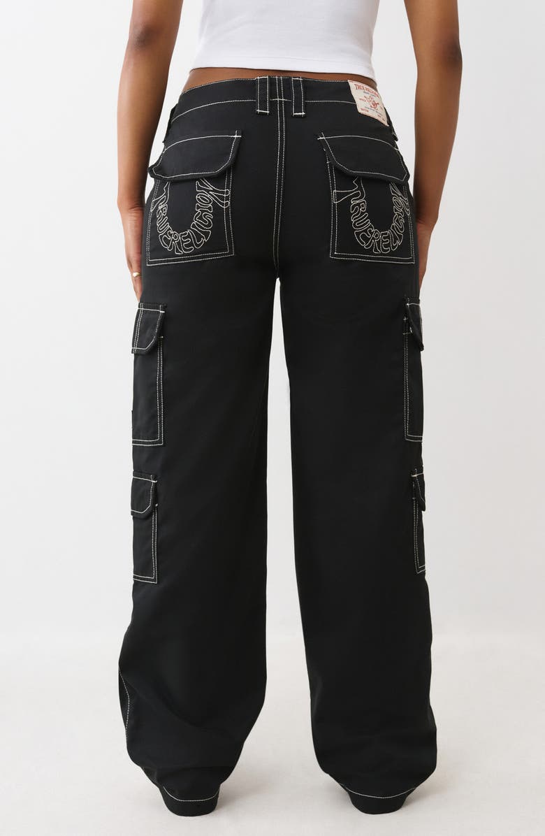 True Religion Cargo Pants, Alternate, color, Jet Black