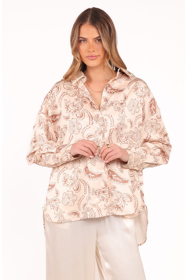 Rosalie Print Shirt, Alternate, color, BROWN PAISLEY