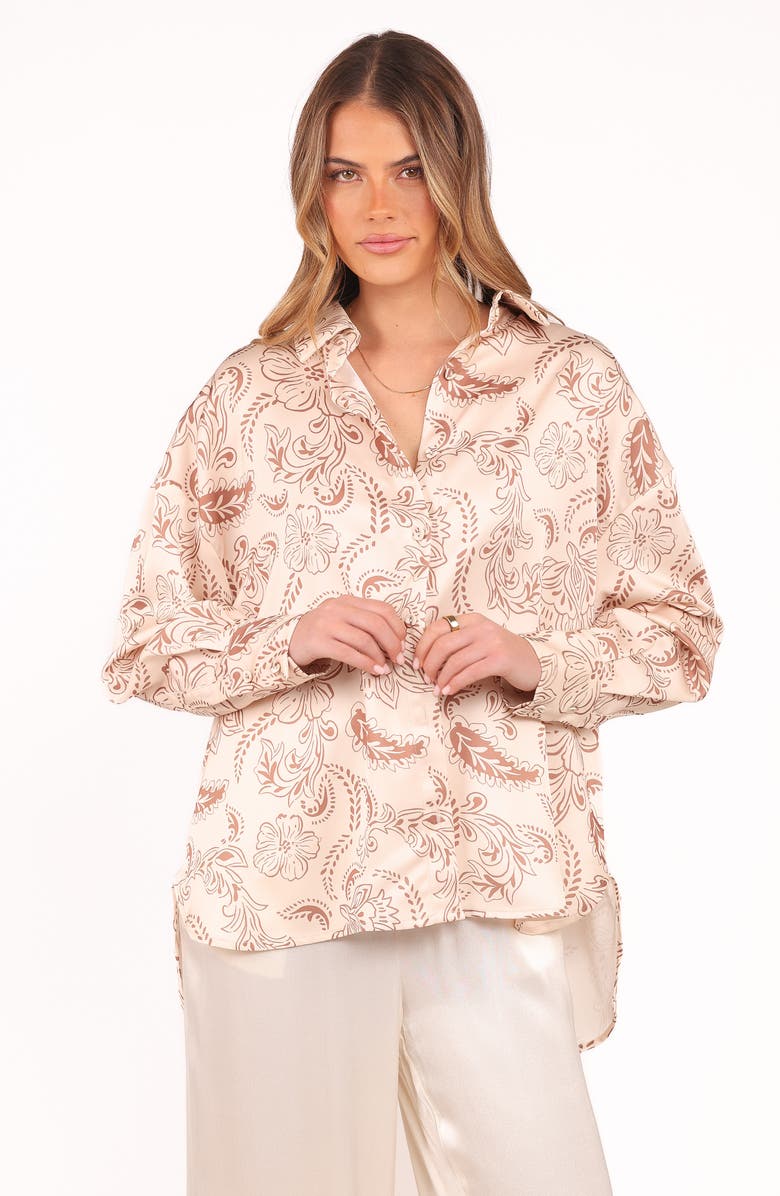 Petal & Pup Rosalie Print Shirt, Alternate, color, Brown Paisley