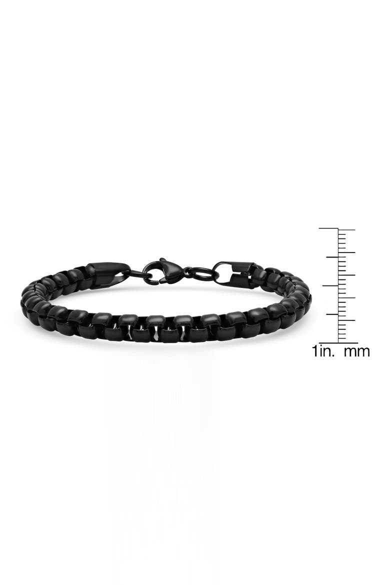Men's Black IP Stainless Steel Box Chain Bracelet, Alternate, color, YELLOW