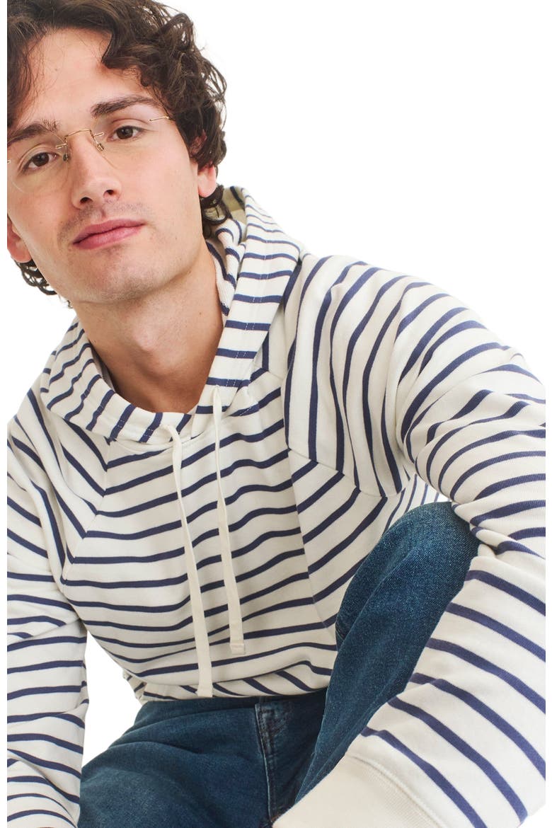 Unisex Fit Stripe Pullover Hoodie, Alternate, color, Sunwashed Navy Ivory Stripe