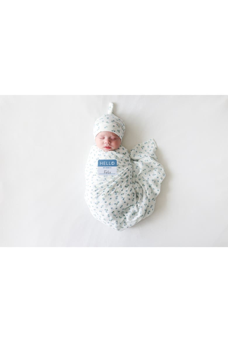 Hello World Hat & Swaddle Set, Alternate, color, Blueberries