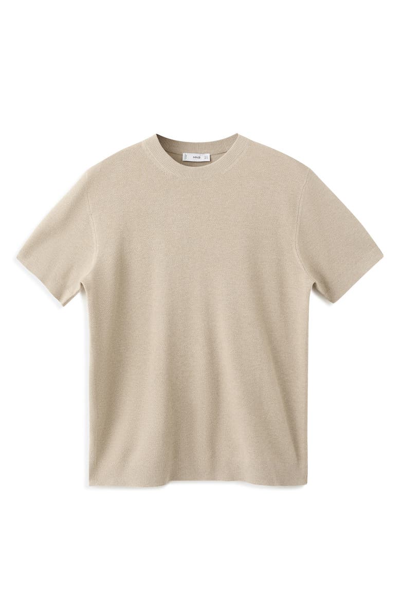 MANGO Fine Knit T-Shirt, Alternate, color, Beige
