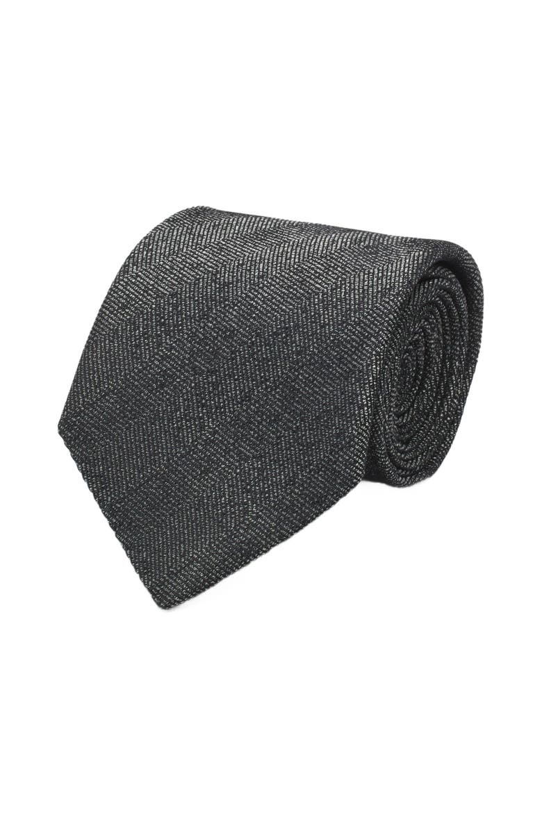 TIE IN SATIN, Alternate, color, BLACK