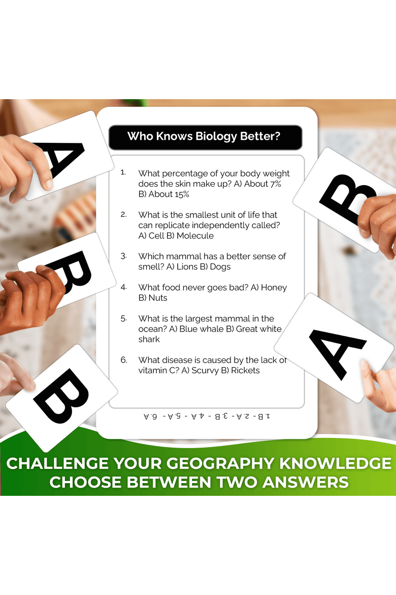 Who Knows Better? Trivia Card Games for Kids & Family, Alternate, color, Biology