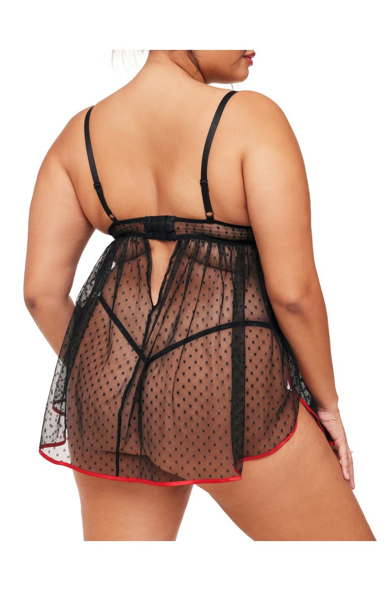 Adore Me Noemi Babydoll Lingerie, Alternate, color, Black