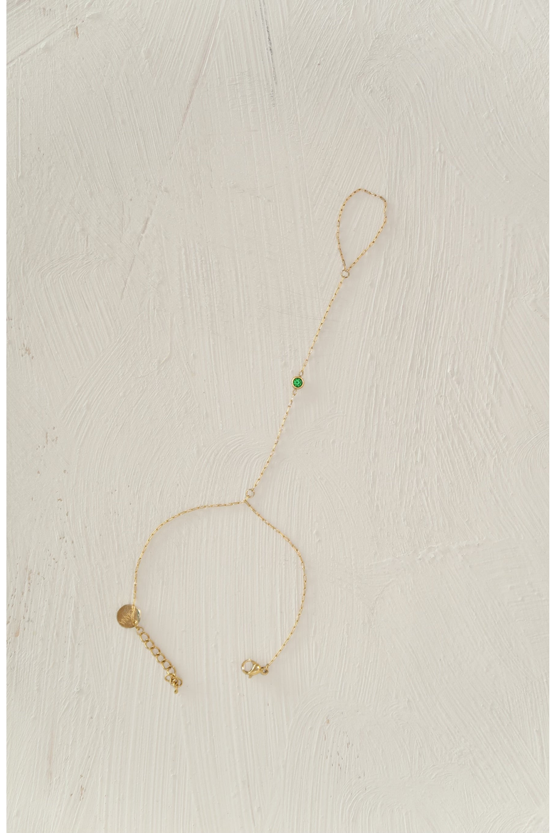 Bezel Hand Chain, Alternate, color, Emerald
