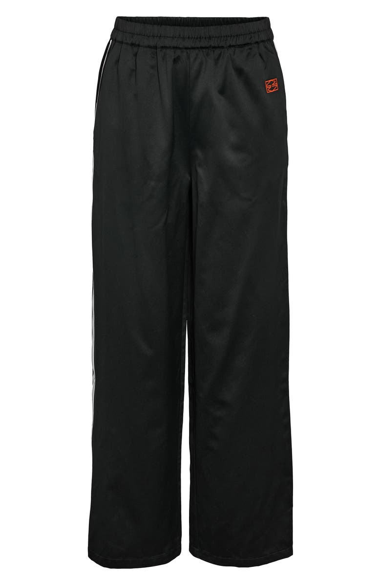 Noisy may Jess Side Stripe Satin Wide Leg Pants, Alternate, color, Black Detail Bw Cont