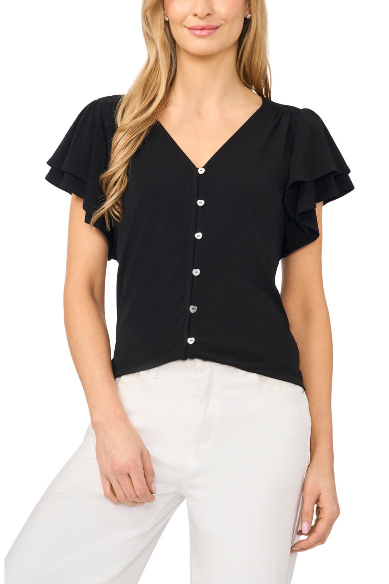 Flutter Sleeve Top, Main, color, RICH BLACK