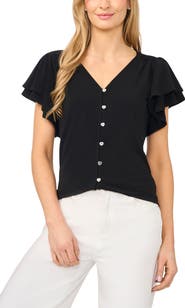 CeCe Flutter Sleeve Top