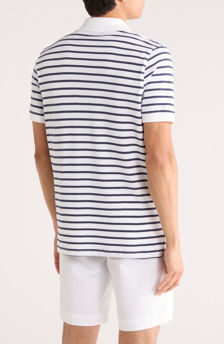 Brooks Brothers Mariner Stripe Piqué Polo, Alternate, color, White/ Navy