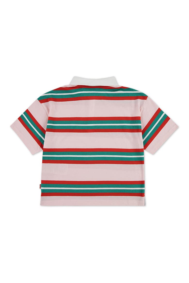 Kids' Stripe Polo, Alternate, color, CYRSTAL ROSE