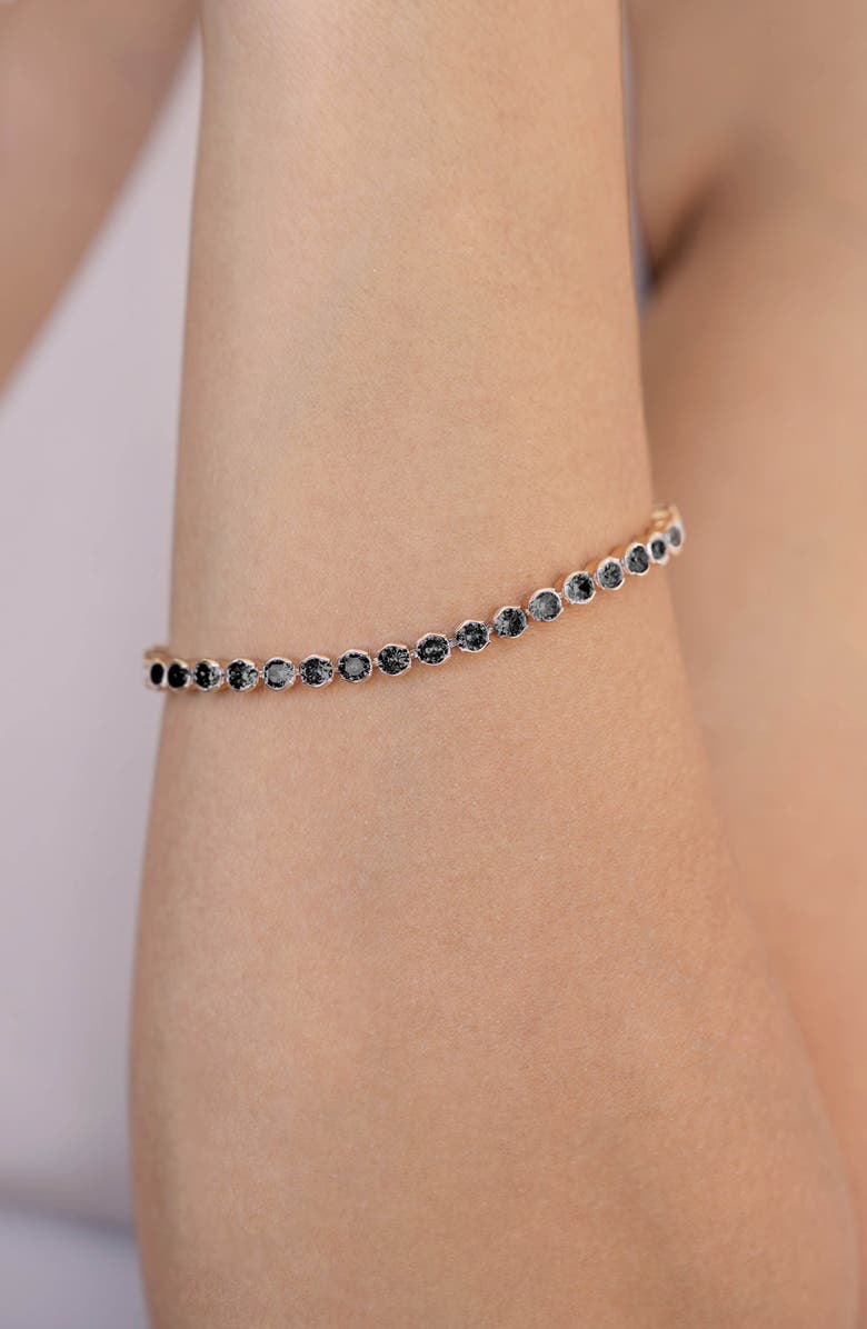 Ettika Cubic Zirconia Tennis Necklace, Alternate, color, Black