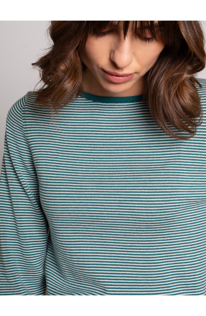 Celtic & Co. Merino Fine Knit Boat Neck Sweater, Alternate, color, Icelandic Microstripe