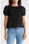Shirred Puff Sleeve Poplin Top
