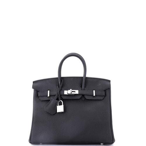 Pre-owned Hermes Hermes Birkin Handbag Black Togo With Palladium Hardware 25 In Black