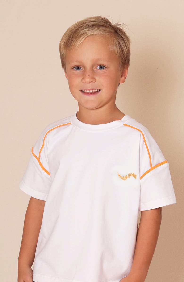 TINY TRIBE Kids' Good as Gold Cotton Graphic T-Shirt, Alternate, color, White