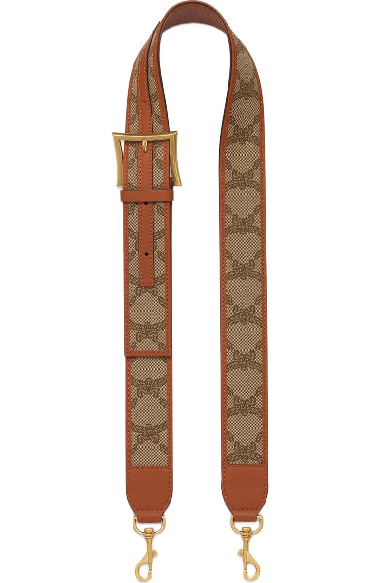 MCM Himmel Shoulder Strap in Lauretos Jacquard, Alternate, color,