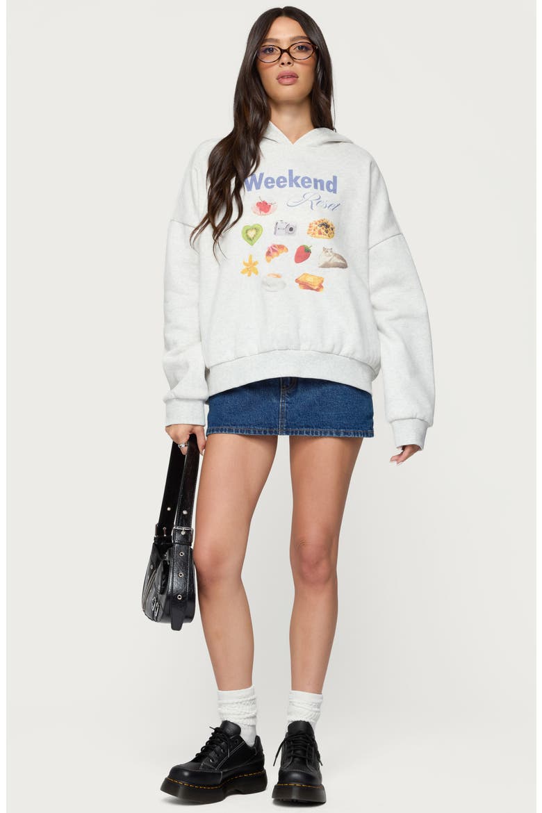 Weekend Reset Cotton Blend Hoodie, Alternate, color, GRAY-MELANGE