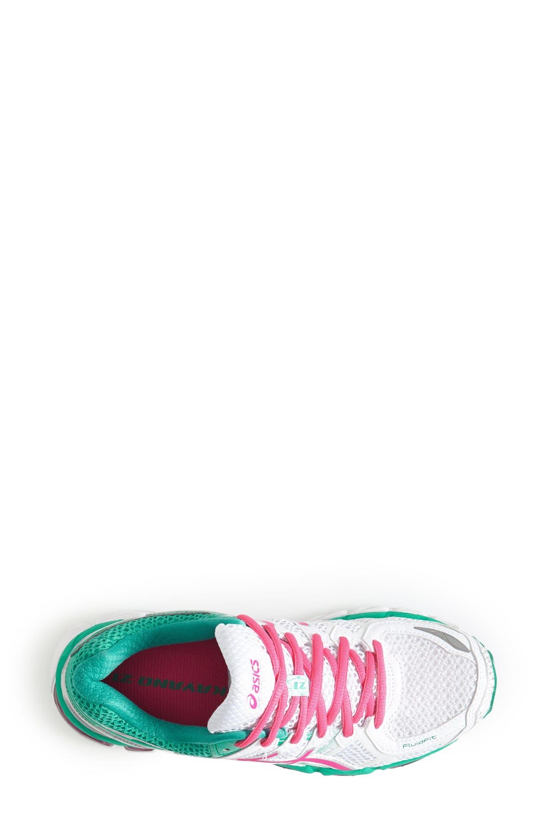 GEL-KAYANO® 21 Running Shoe, Alternate, color, WHITE/ HOT PINK