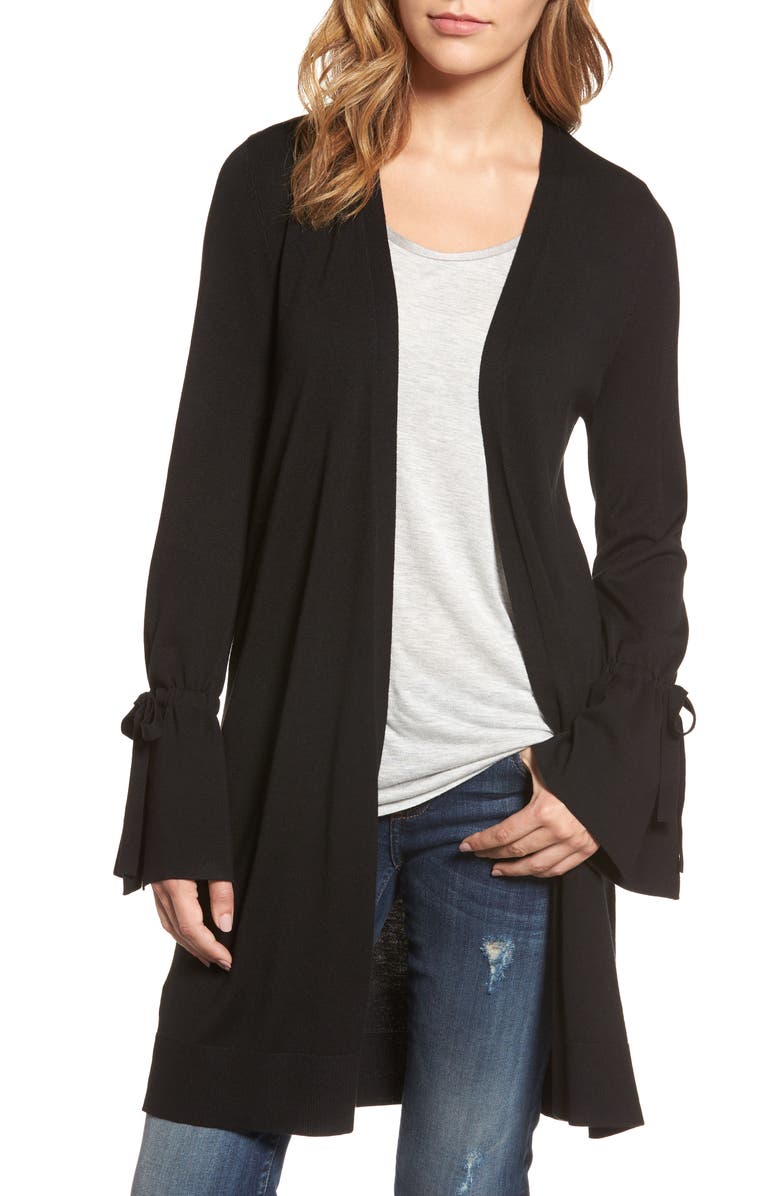 Halogen<sup>®</sup> Lightweight Tie Sleeve Cardigan, Main, color,