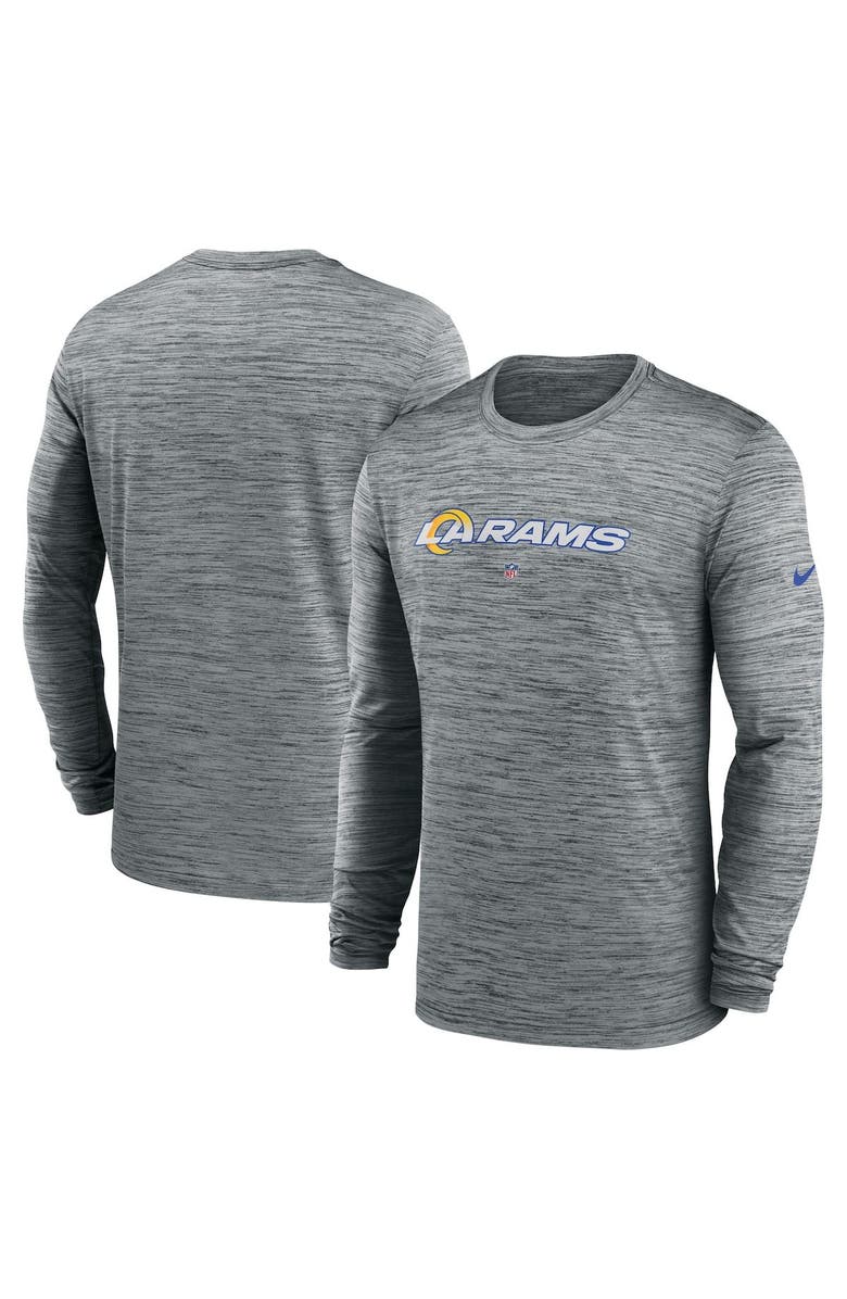Nike Men's Nike  Heather Gray Los Angeles Rams Sideline Team Velocity Performance Long Sleeve T-Shirt, Main, color, Heather Gray