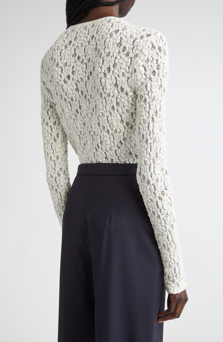 Max Mara Studio Gennaio Textured Lace Top, Alternate, color, Ivory