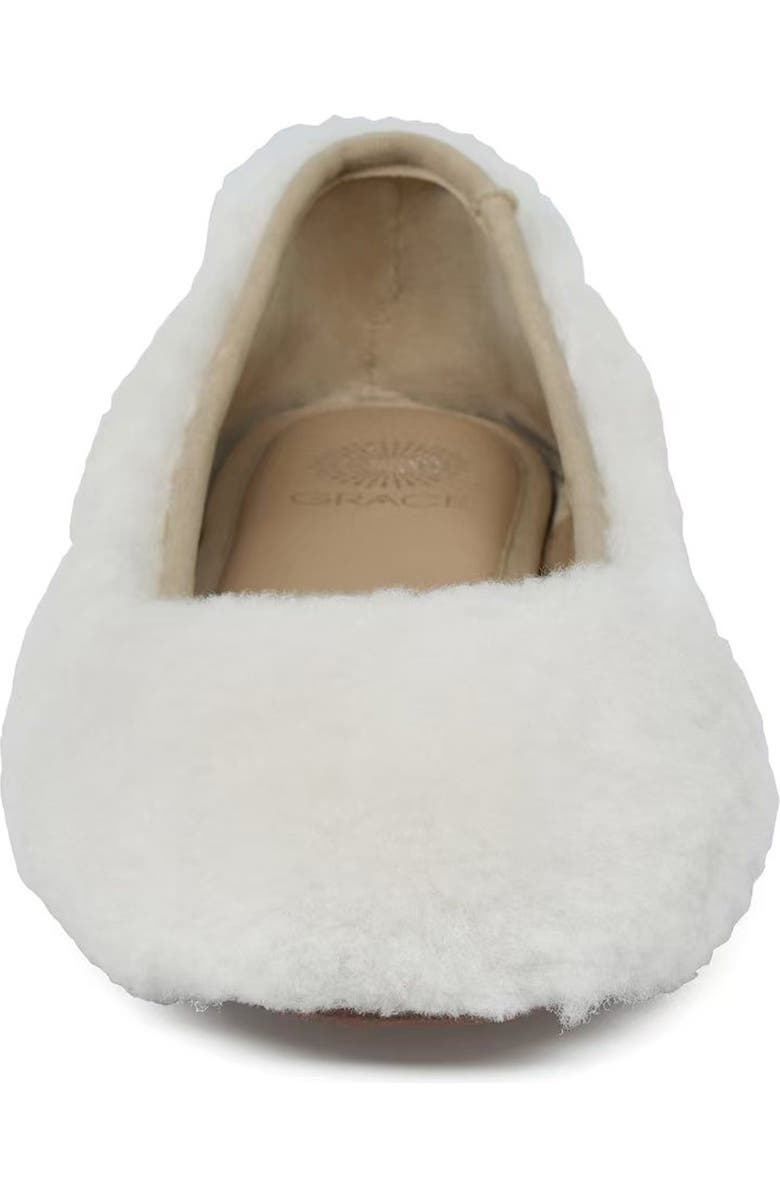 Grace Footwear Reims Genuine Shearling Ballet Flat, Alternate, color, Natural