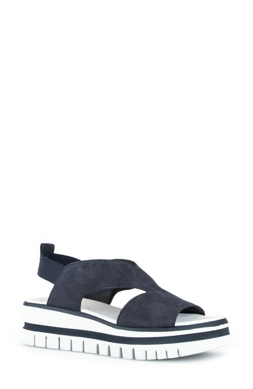 Gabor 44.623 Platform Slingback Sandal In Blue
