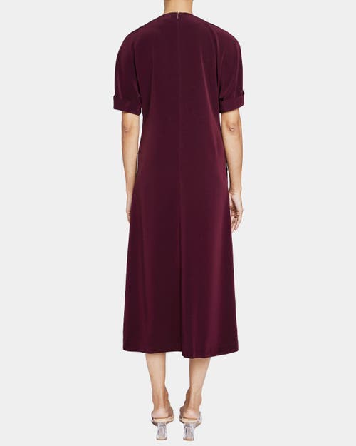 Santorelli Serafina Short Sleeve Midi Dress In Burgundy
