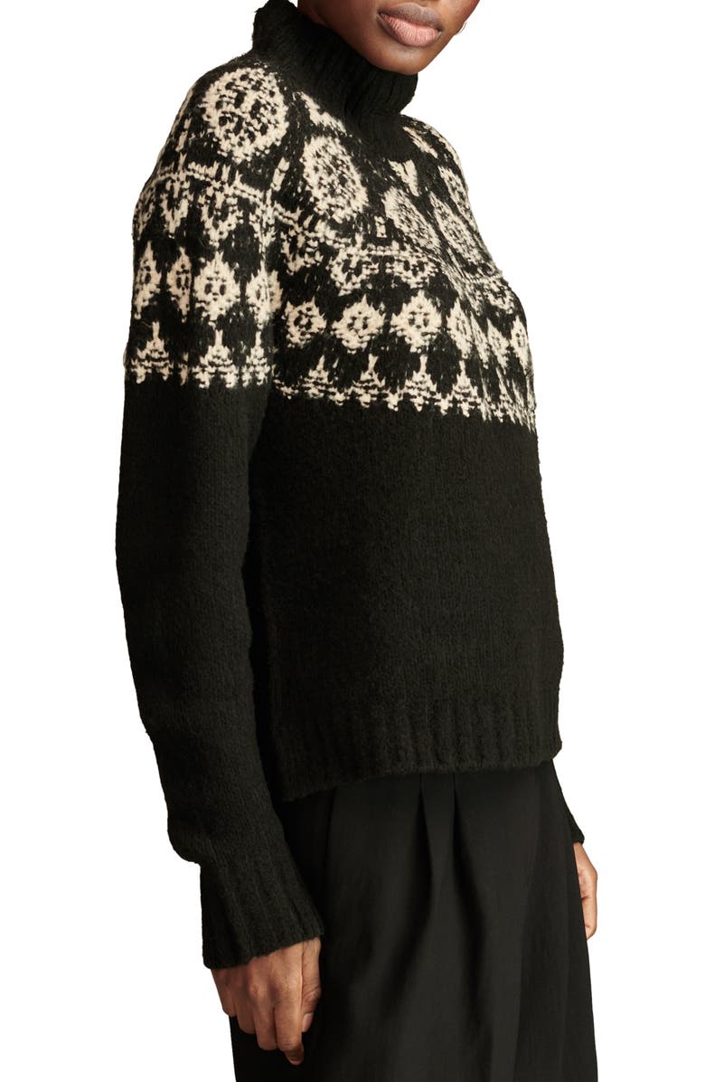 Lucky Brand Fair Isle Turtleneck Sweater, Alternate, color, Black Combo