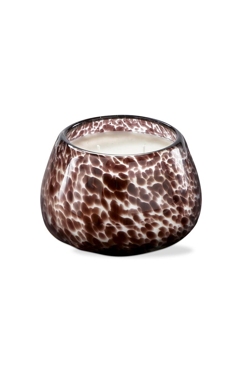 tag Confetti Brown Glass Bergamot Amber Citronella Candle, Main, color, Brown