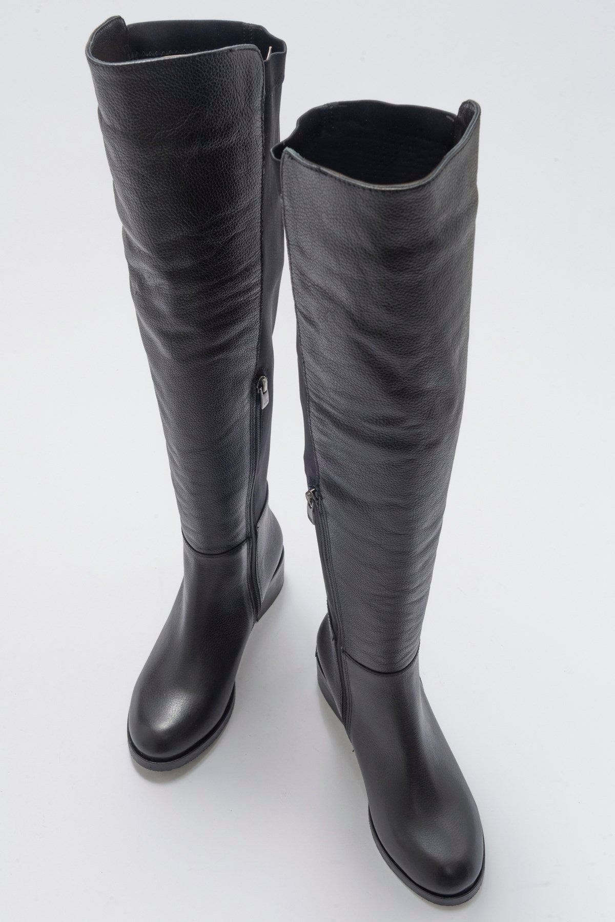 Forever 
Always Shoes Cassie Leather Knee High Boot, Alternate, color, Black Leather