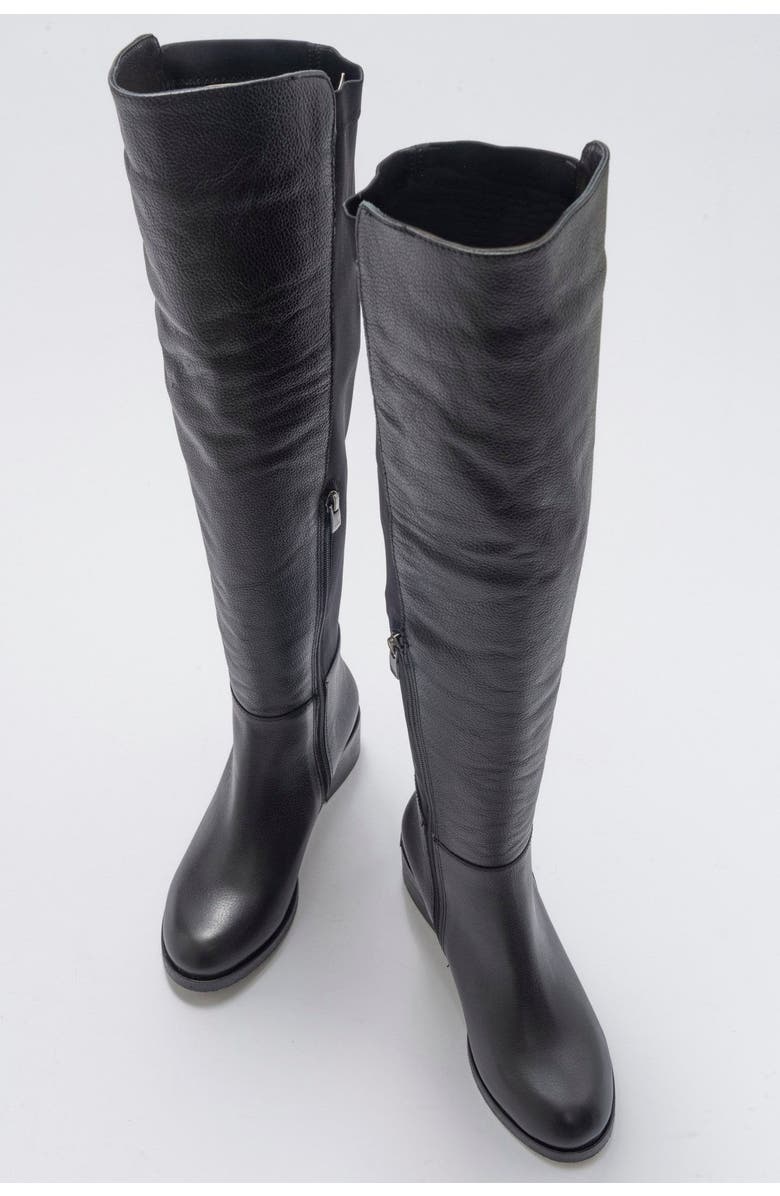 Forever & Always Shoes Cassie Leather Knee High Boot, Alternate, color, Black Leather