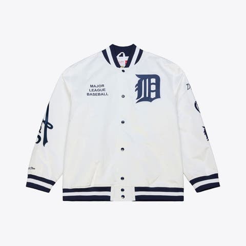 Men's Mitchell & Ness White Detroit Tigers Cooperstown Collection Arctic Lightweight Satin Full-Snap Jacket