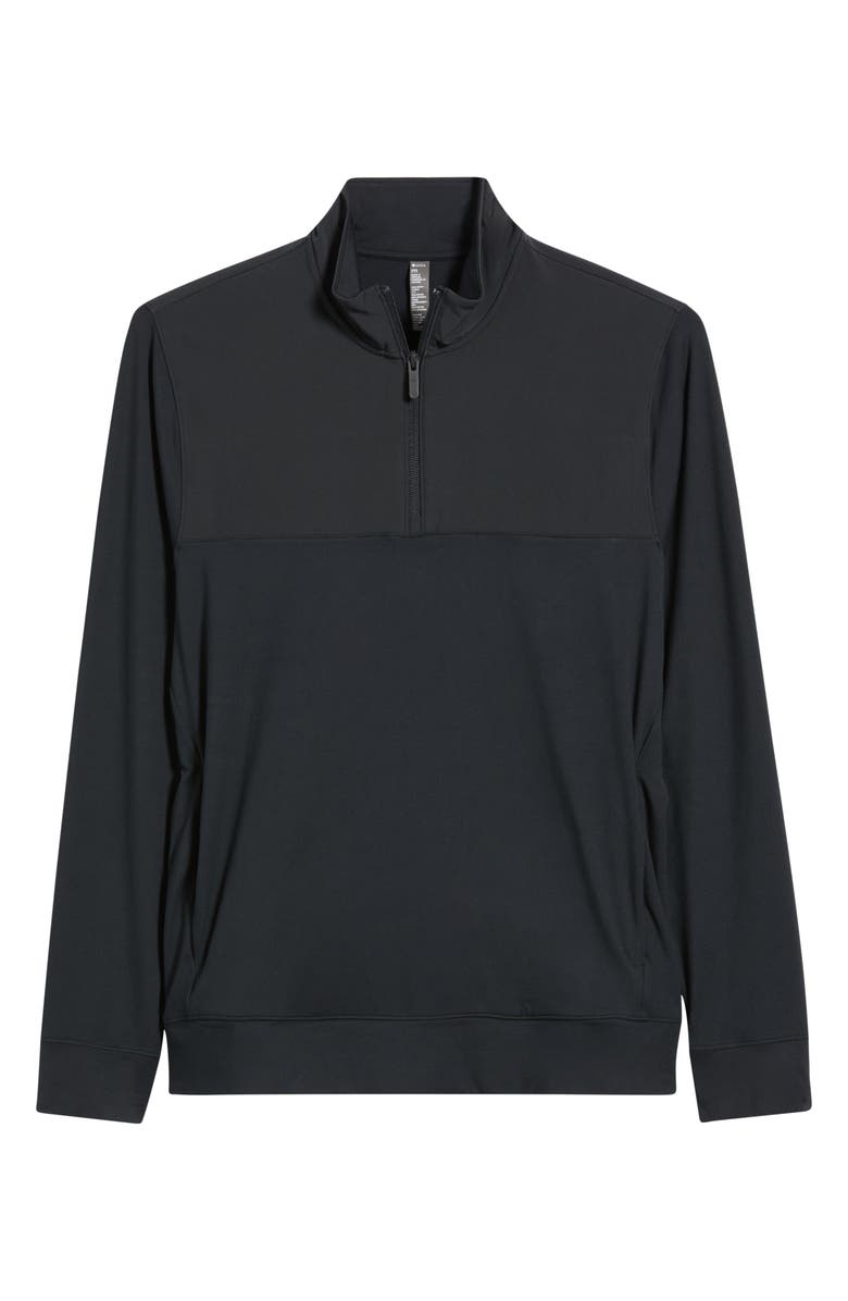 Zella Live In Hybrid Quarter Zip Pullover, Alternate, color, Black Caviar
