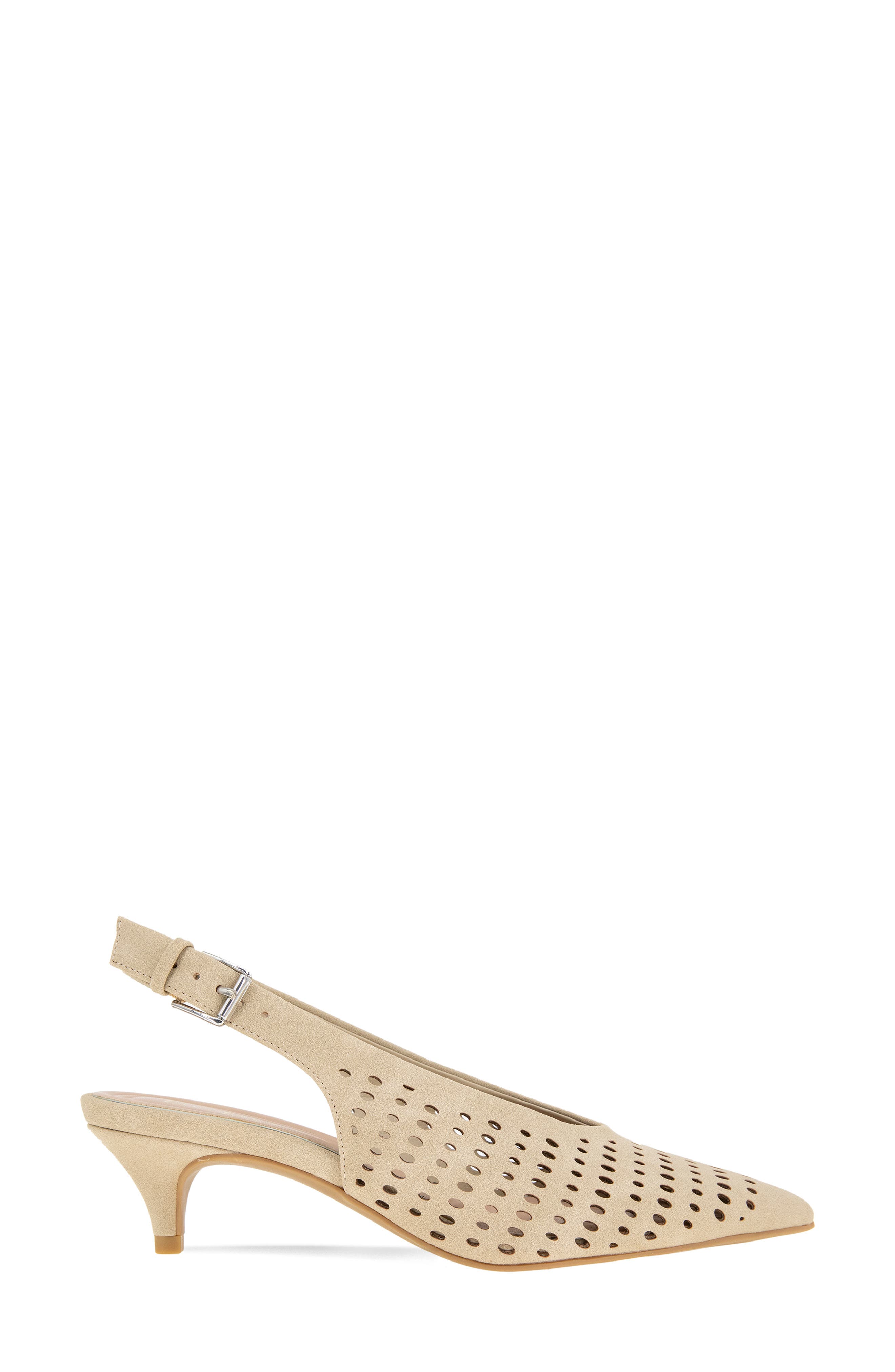 Pawnee Slingback Pointed Toe Kitten Heel Pump, Alternate, color, IVORY CREAM