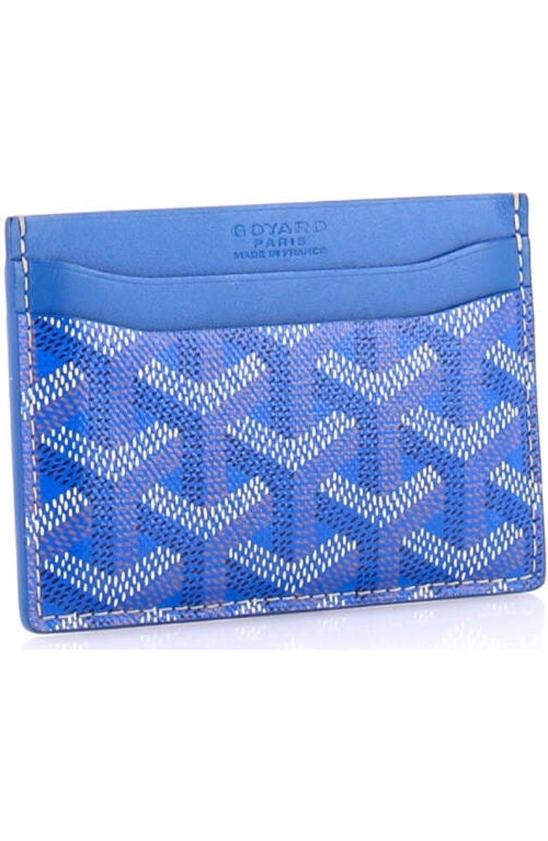 Pre-Owned Goyard Saint Sulpice Card Holder Coated Canvas, Alternate, color, Blue