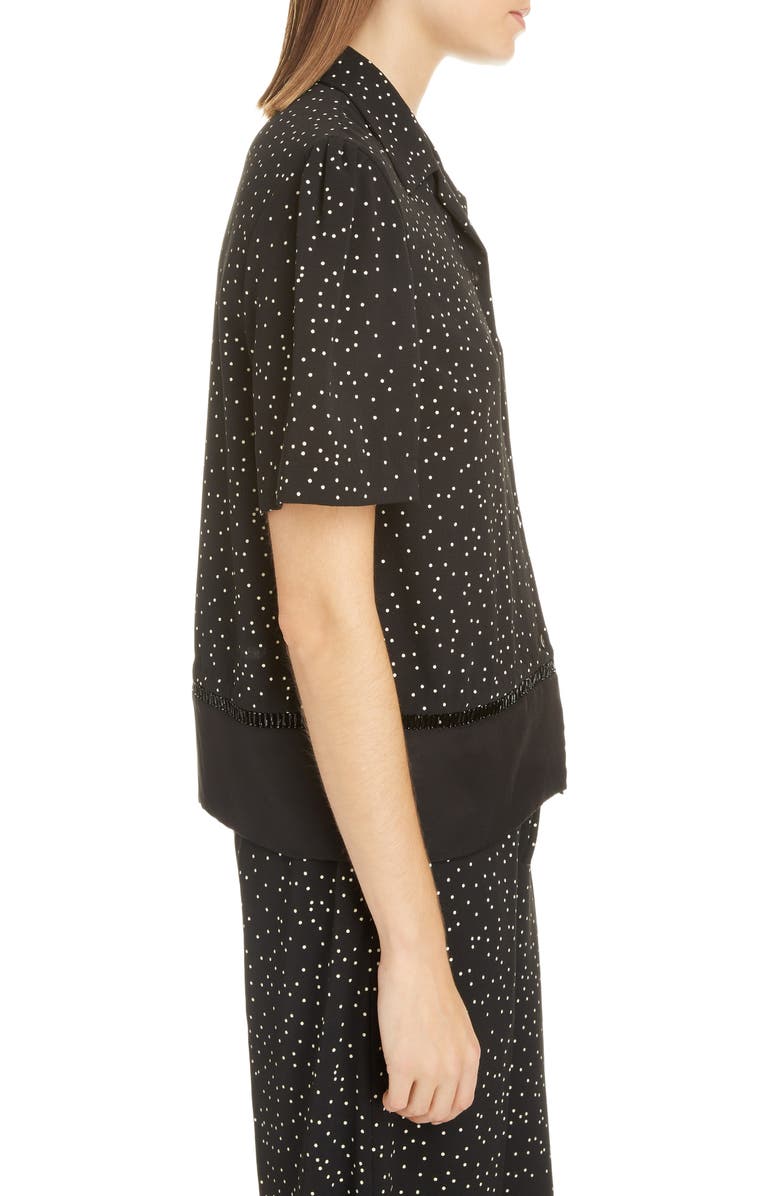 Dries Van Noten Cabo Dot Lace Inset Shirt, Alternate, color, 