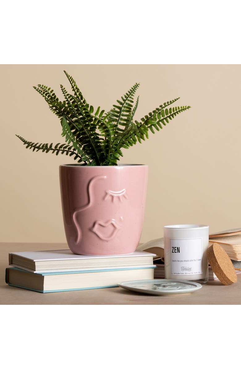 Totalee Gift Pink Face Planter Ceramic Pink, Alternate, color, Pink