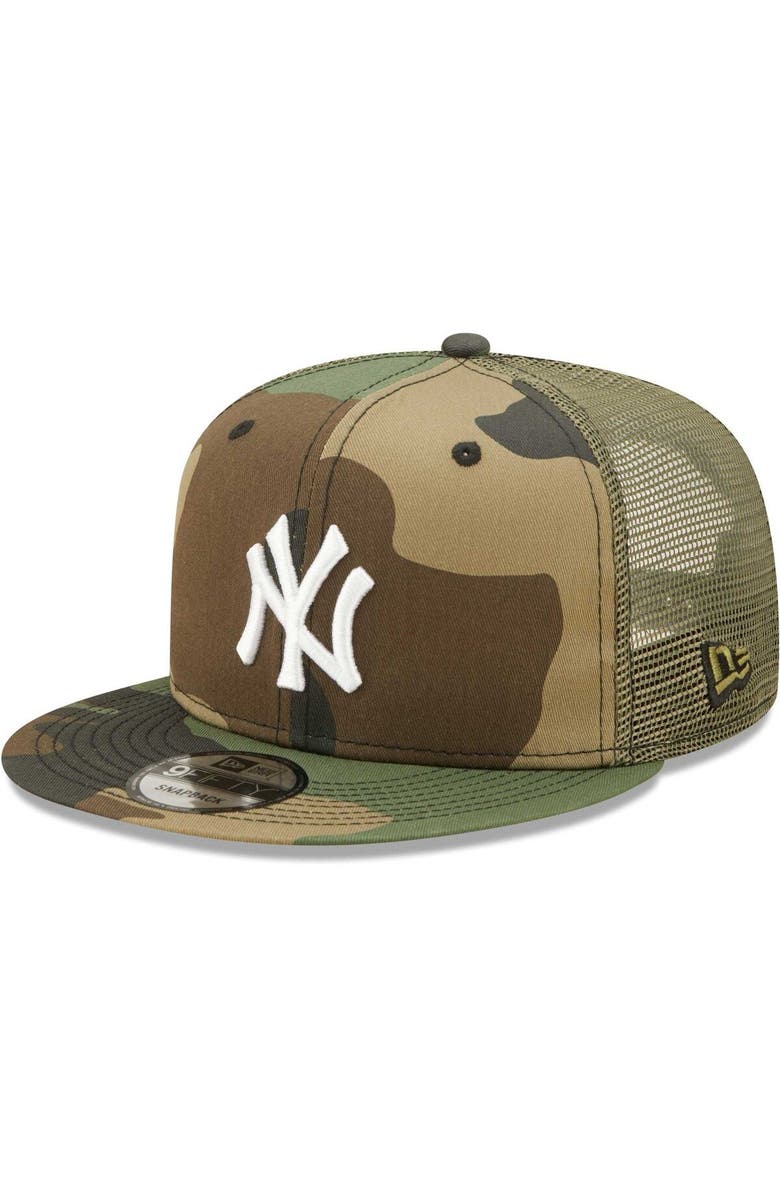New Era Men's New Era Camo New York Yankees Trucker 9FIFTY Snapback Hat, Main, color, 